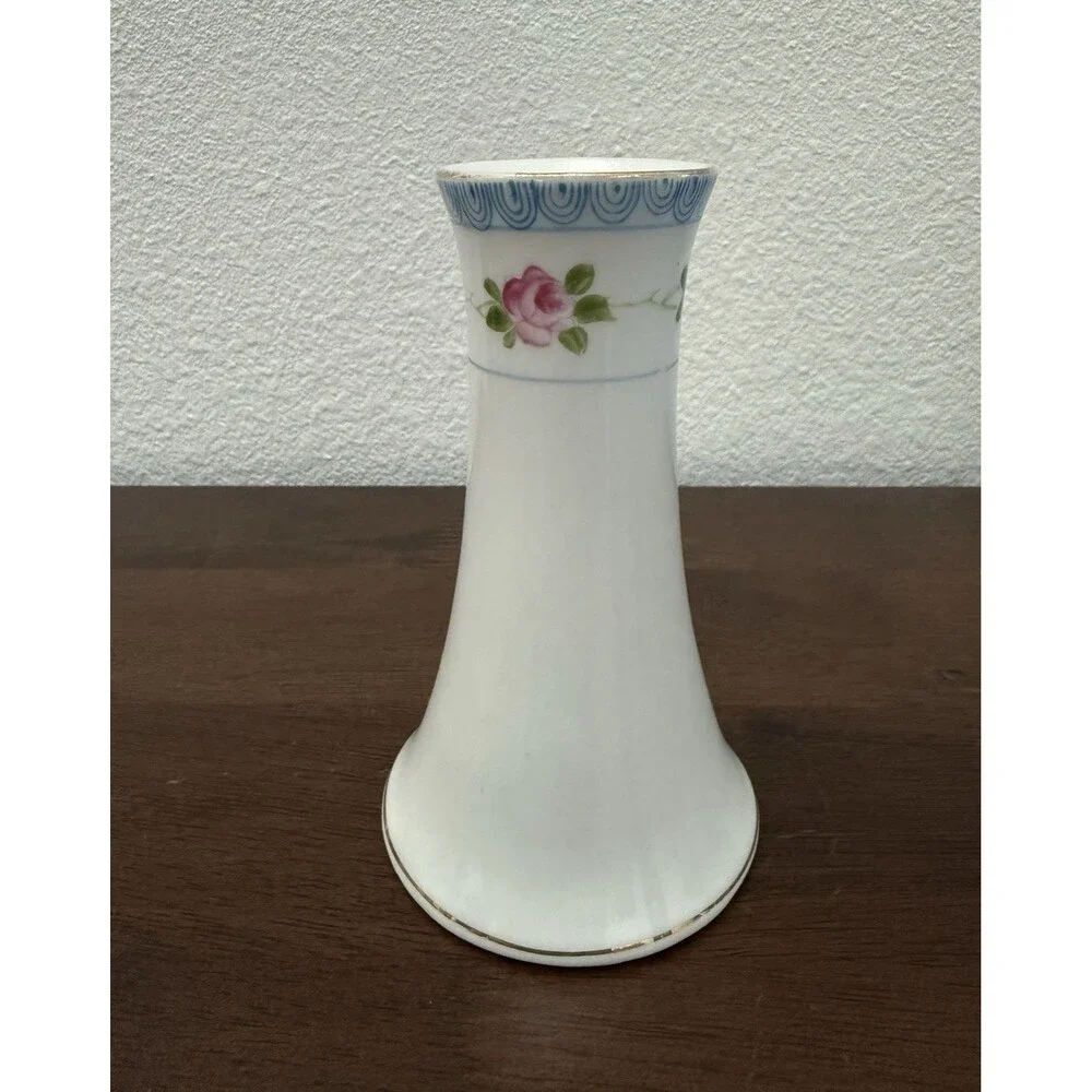 Antique Nippon Porcelain Hand Painted Hatpin Holder Bud Vase Victorian Vanity